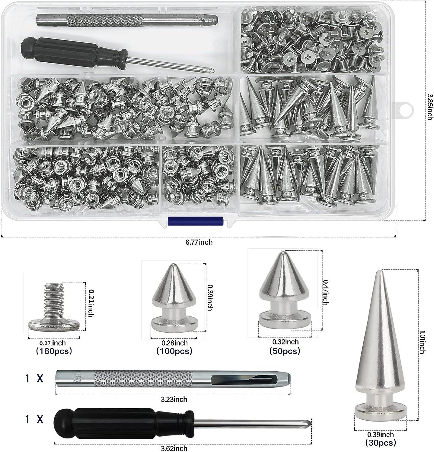 10 Borchie A Cono Con Vite – Argento – 25 Mm – Per Abbigliamento, Borse E Accessori DIY