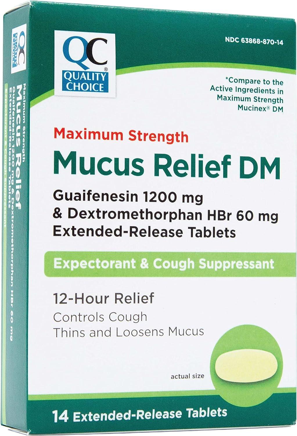 Quality Choice Maximum Strength Mucus Relief DM Cough Suppressant and