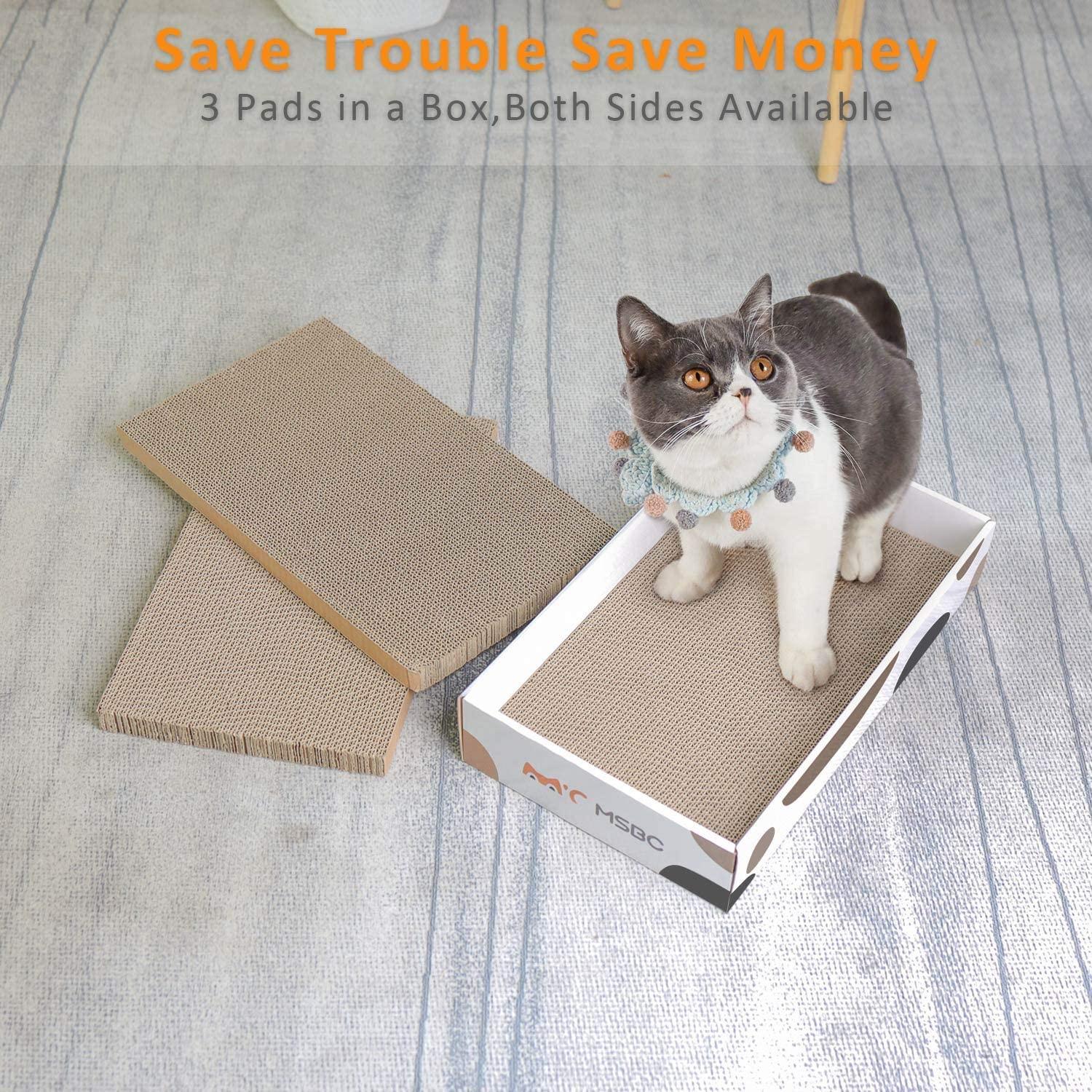 Spindro 2 Pack Extra Large Cat Scratcher Cardboard, Oval