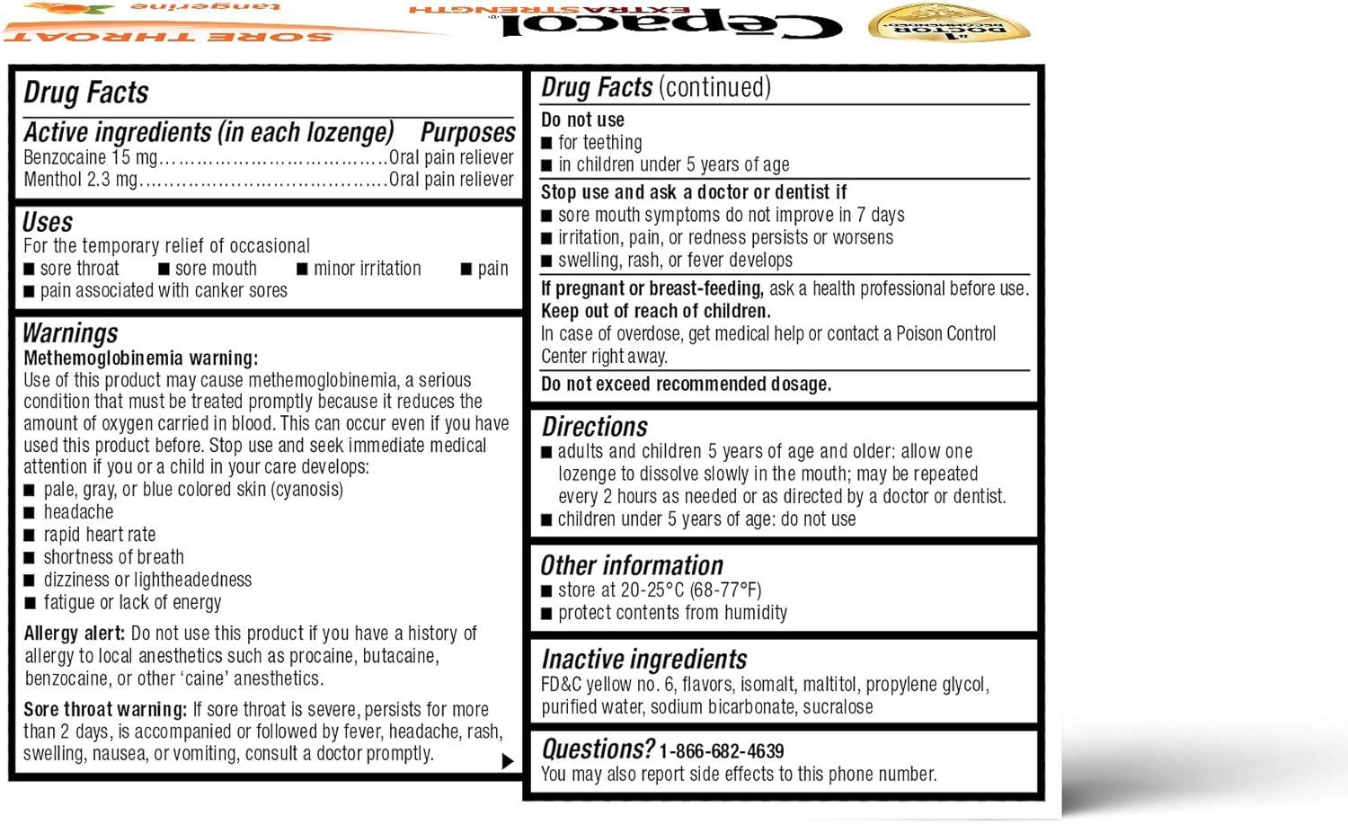 Cepacol Extra Strength Sore Throat Relief Lozenges Honey Lemon Cough Drops Maximum Numbing Fast