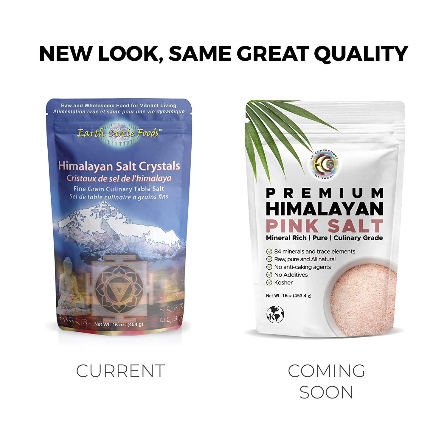 Earth Circle Organics Premium Himalayan Pink Fine Grain Salt, No Anti