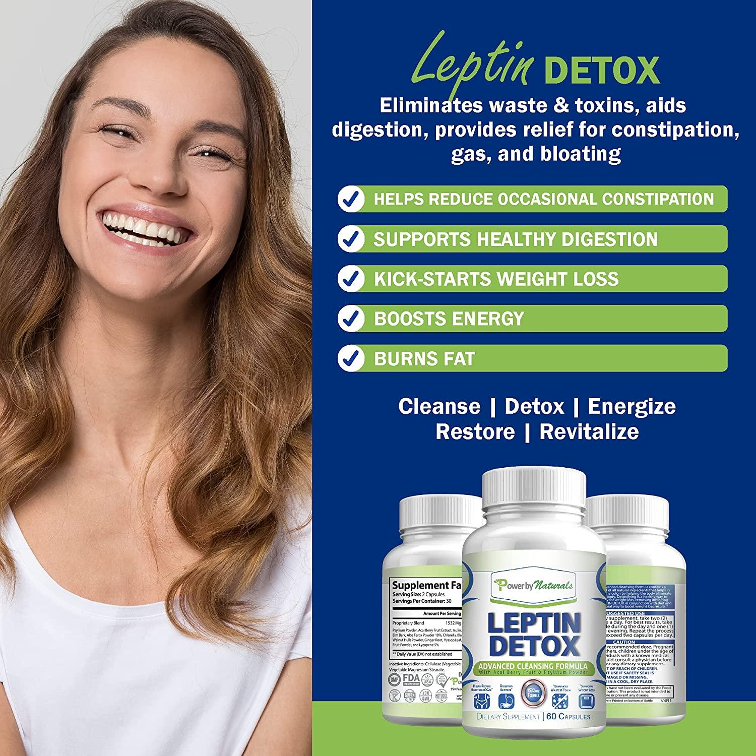 Power by Naturals Leptin Detox Cleanse Advanced Colon Cleanser, Weight