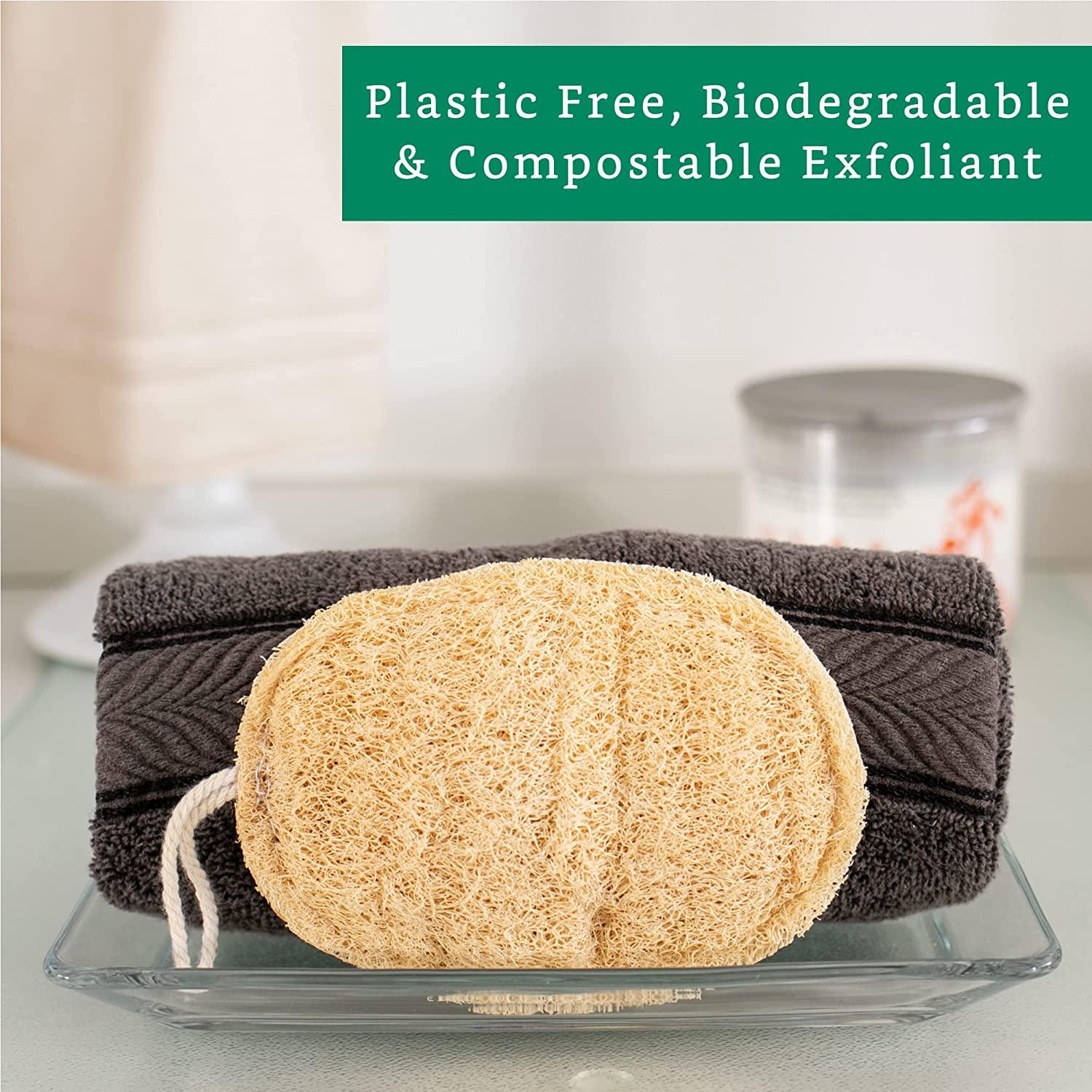 100 Natural Loofah Exfoliating Sponge (4 Pack) Loofah Body Scrubber