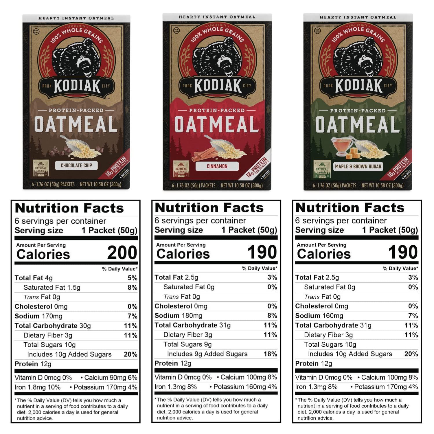 Kodiak Cakes Instant Oatmeal Packets High Protein Breakfast Food