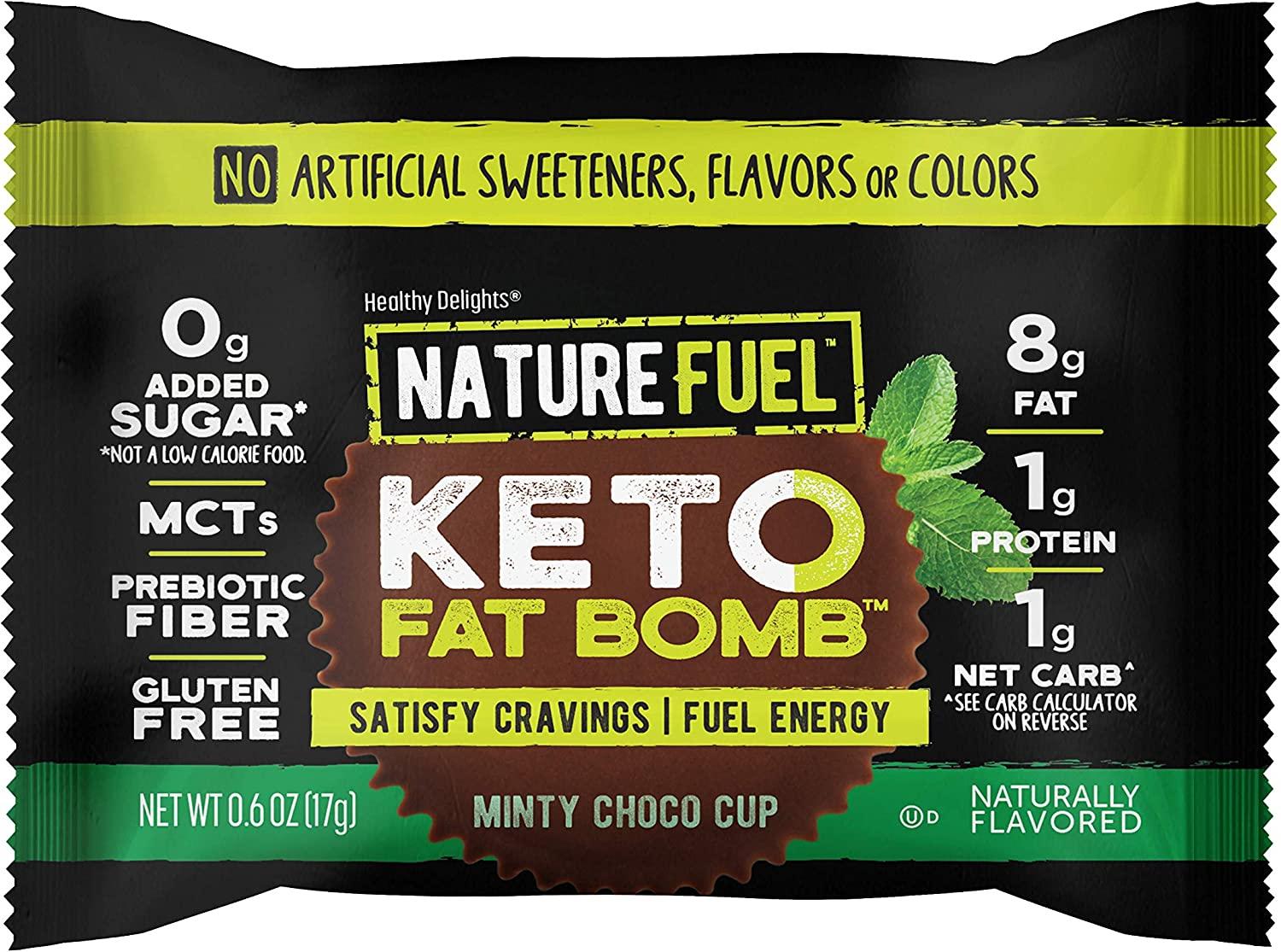 Nature Fuel Keto Fat Bomb, Gluten Free with Coconut Oil MCTs, Minty