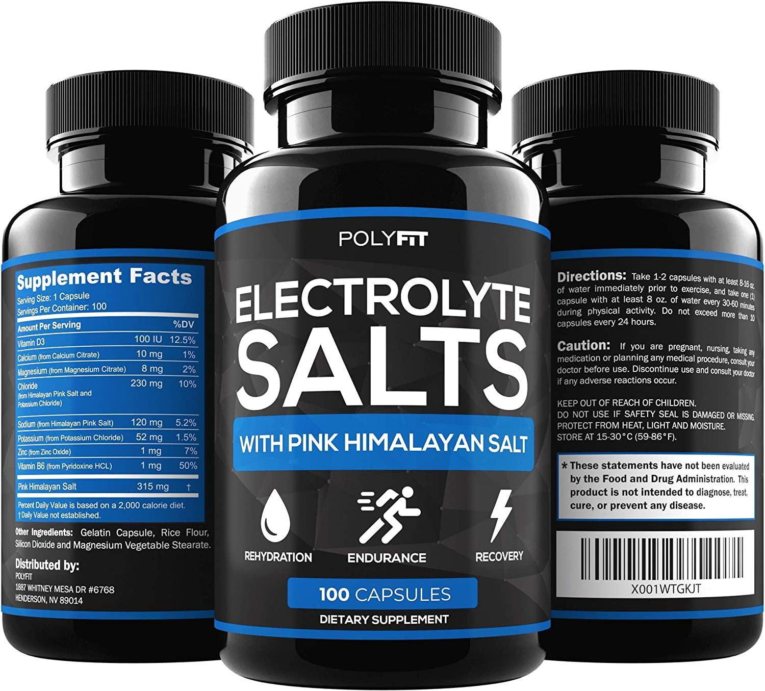 Electrolyte Salt Tablets 100 Pills Electrolytes Replacement