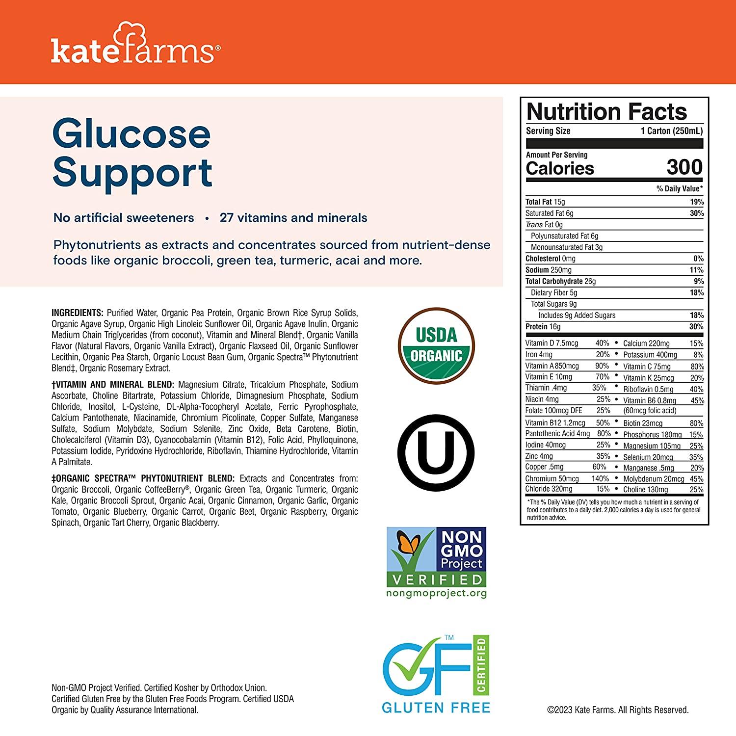 Organic Vegan Plant Based Glucose Support Shake Vanilla 16g Protein