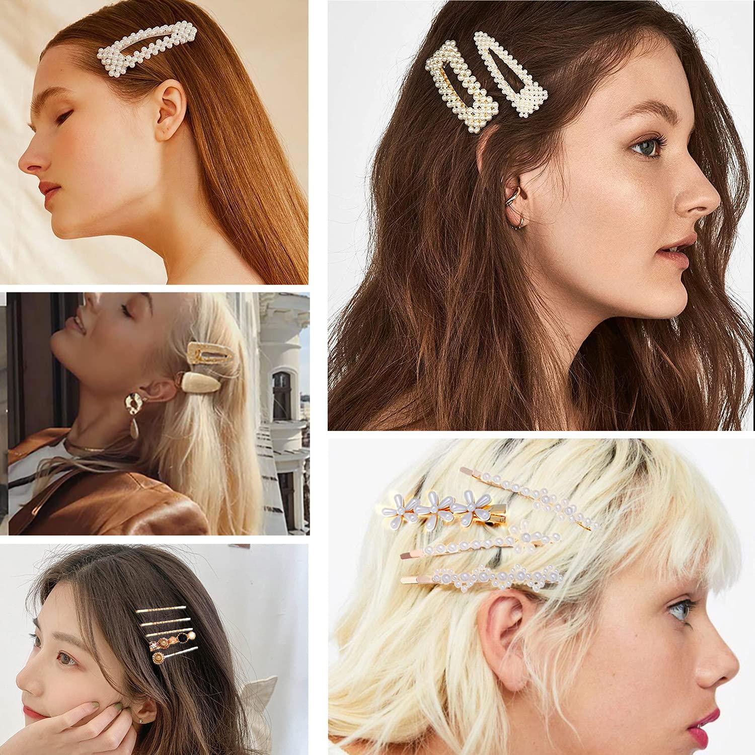 3PCS/Set Pearls Rhinestones Hair Clips for Women Exquisite Flower Diamond  Barrettes Girls Sweet Hairpins Headwear