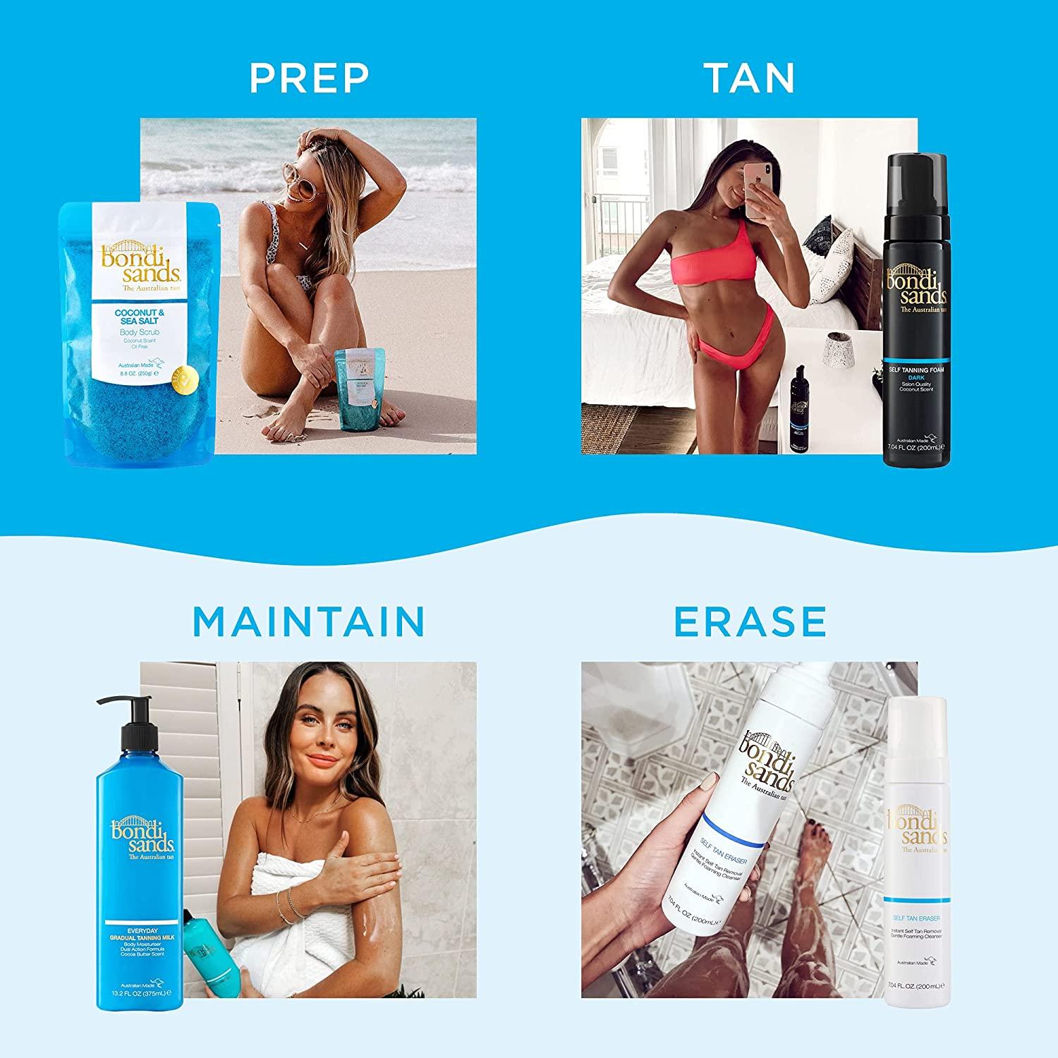 Bondi Sands Coconut & Sea Salt Body Scrub OilFree Formula Gently Exfoliates and Removes