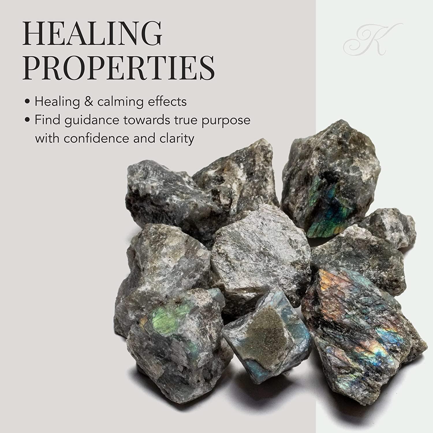 KALIFANO Rough Labradorite 10 Stone Bulk Bundle with Healing & Calming