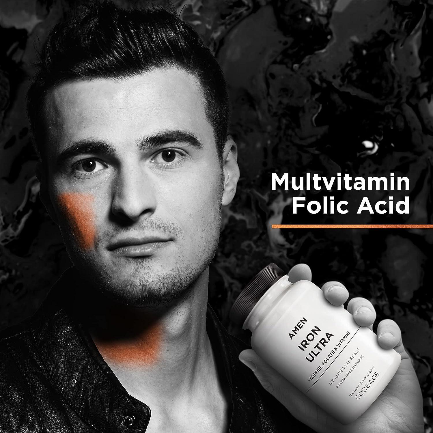 Amen Iron Ultra Supplement + Copper Folate Vitamin C and Vitamin B122