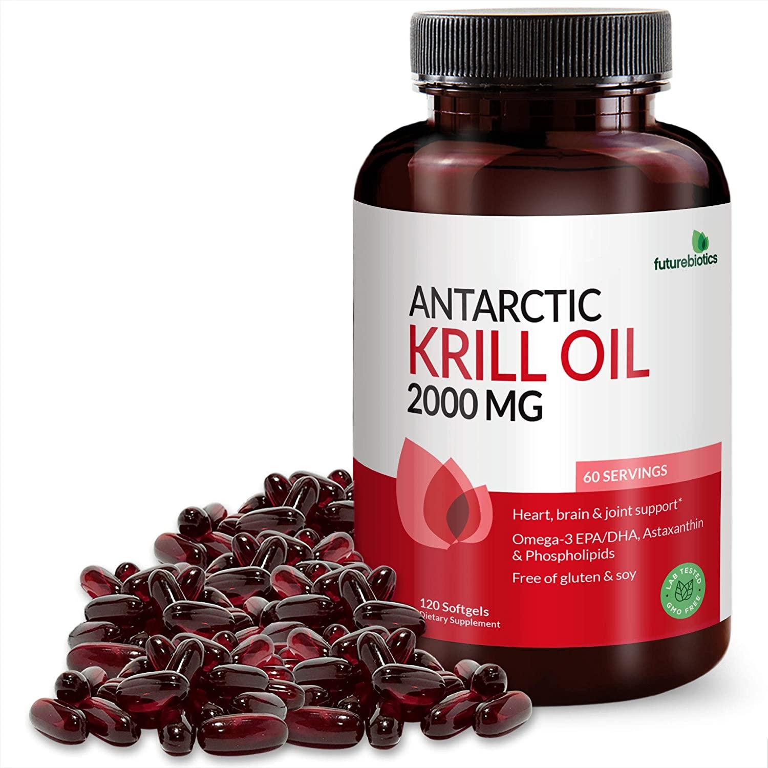 Futurebiotics Antarctic Krill Oil 2000mg with Astaxanthin, Omega3s EPA