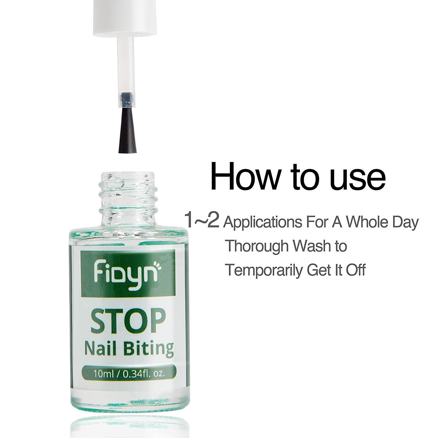 Fidyn No Bite Nail Polish Nail Biting Treatment and Thumb Sucking Prevention 10ml/0.34 fl. oz