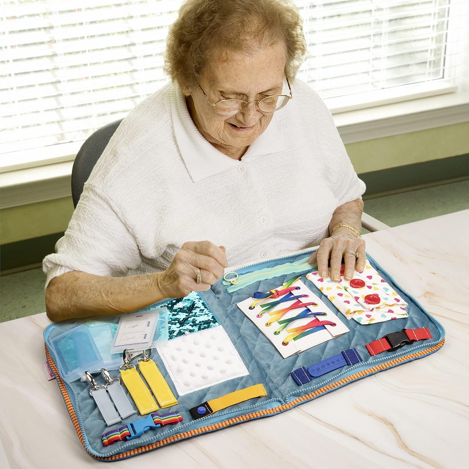 Memory Loss Fidget Blanket Alzheimers Therapy Aid for Seniors