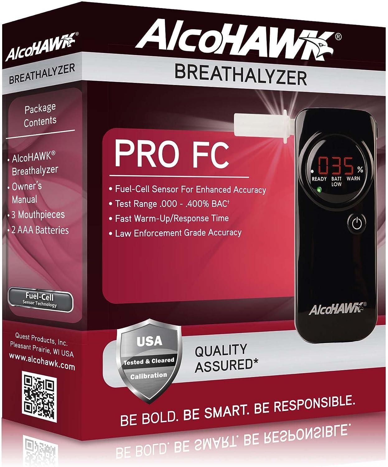 AlcoHAWK PRO FC Breathalyzer with Fuel Cell Technology. Professional