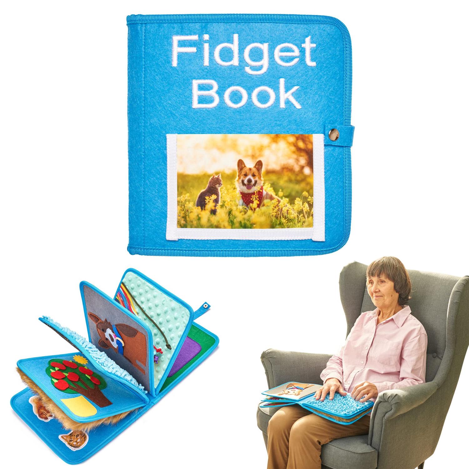 Fidget Book and Blanket for Elderly with Dementia Activities and