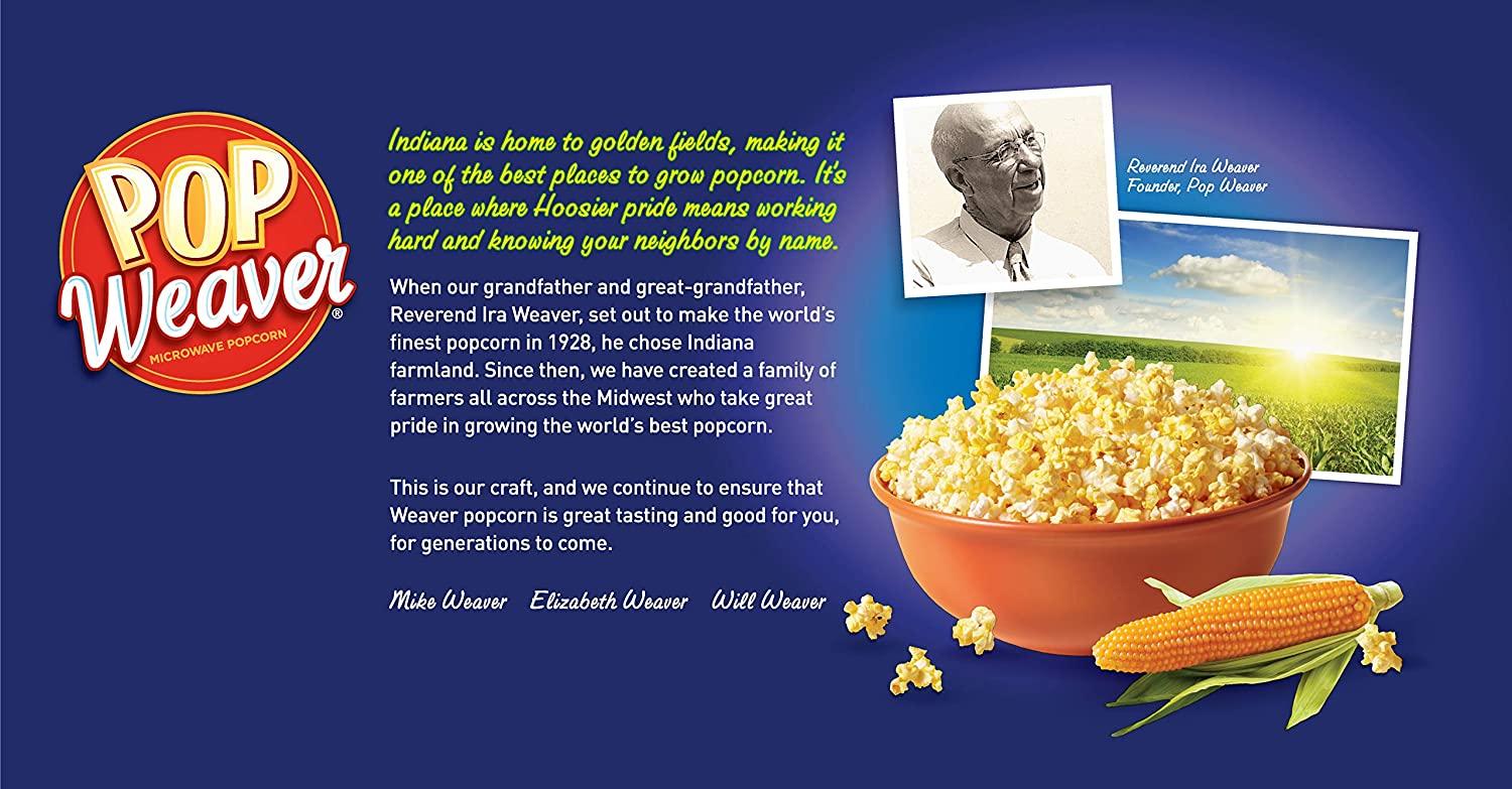 Pop Weaver Microwave Popcorn Extra Butter 22 Bags per Box…