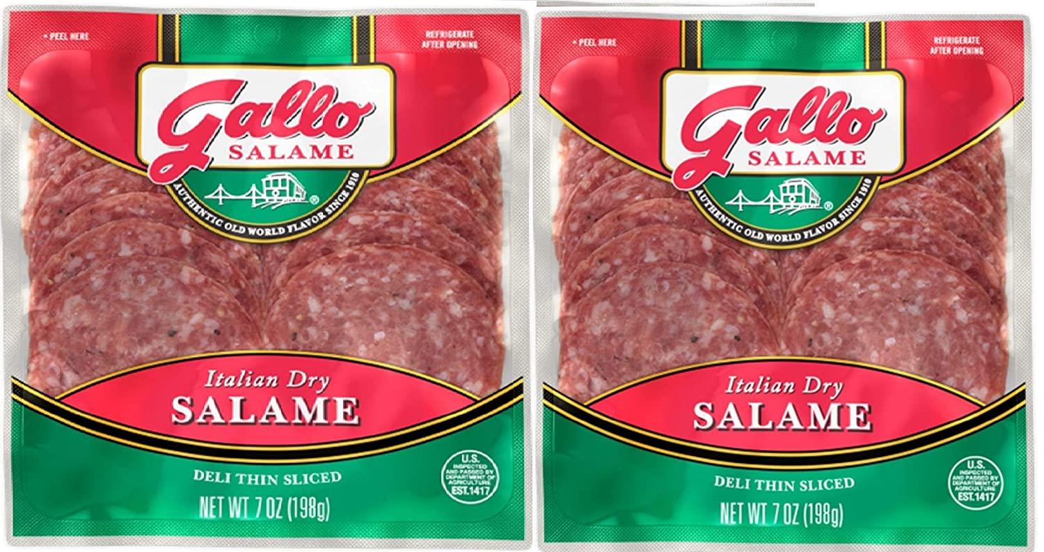 Gallo Deli Thin Sliced Italian Dry Salame 7 oz. package (Pack of 2)