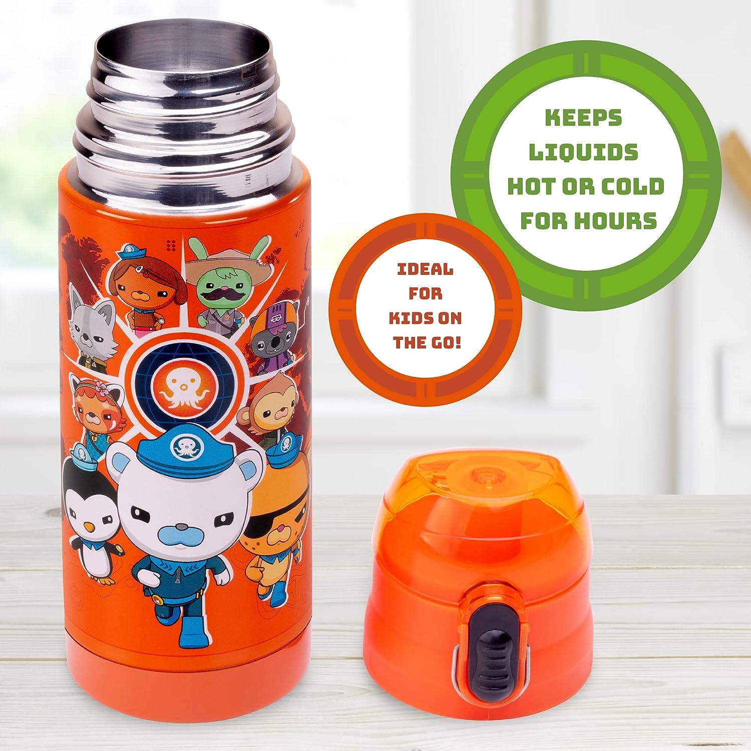 Octonauts Above & Beyond Orange Stainless Steel 13 oz Insulated Water Bottle  for Kids - Spill Proof Lid Easy to Use Reusable - Keep Liquids Hot/Cold For  Hours -Perfect for Travel School