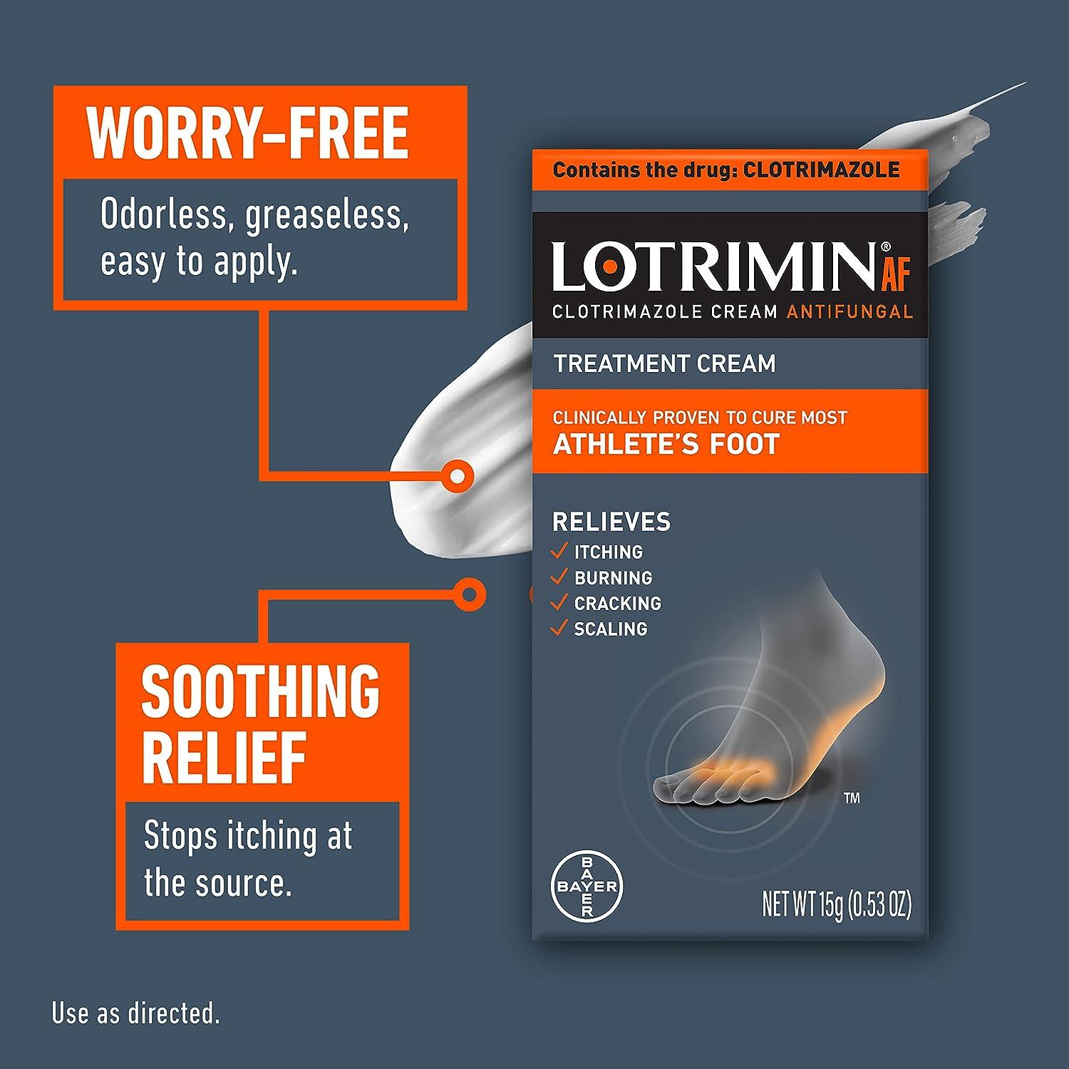 Lotrimin AF Cream for Athlete's Foot, Clotrimazole 1 Antifungal Treatment, Clinically Proven