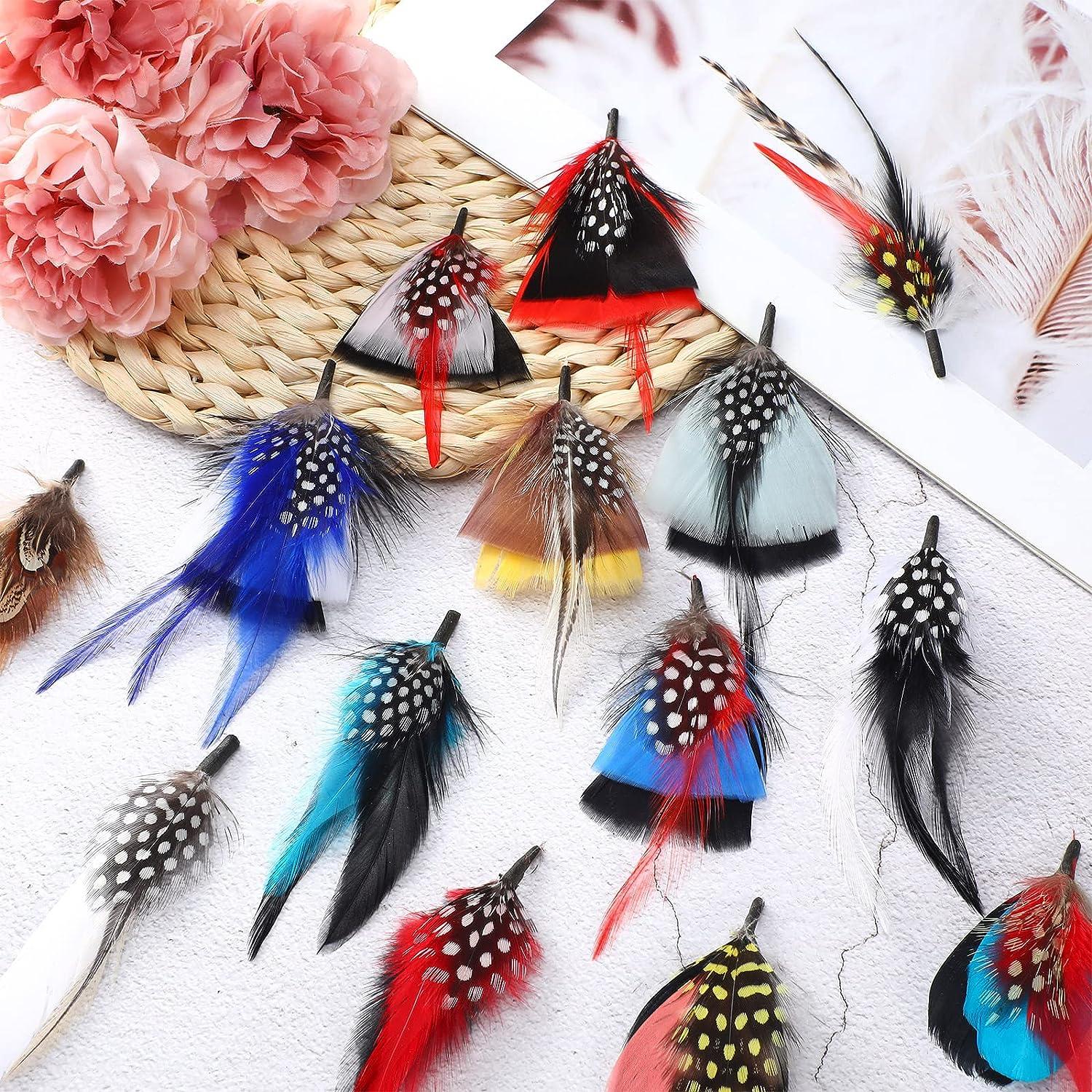 20 Pcs Hat Feathers Assorted Feathers for Fedora Hats Colorful
