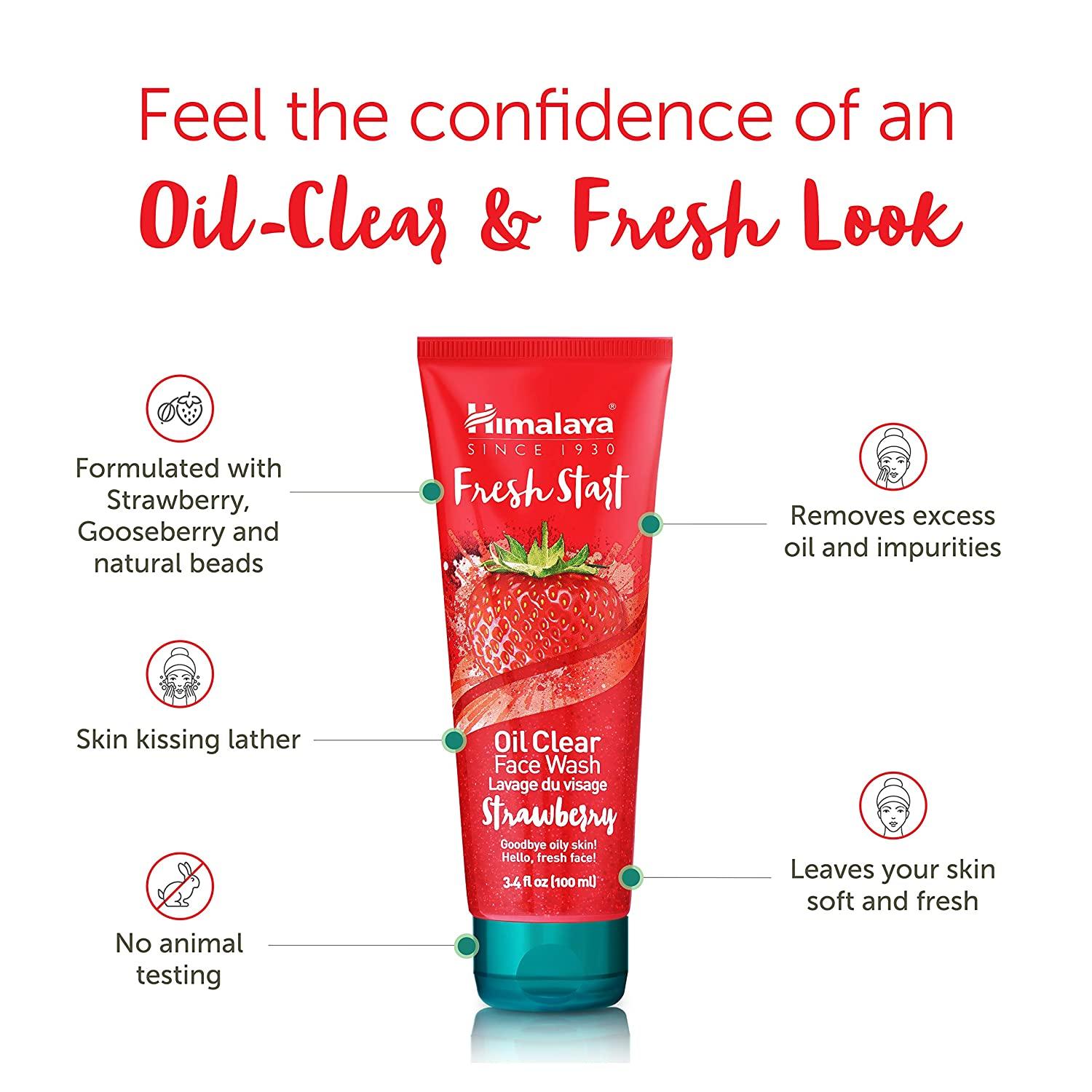 Himalaya Fresh Start Oil Clear Face Wash Strawberry 3.4 fl oz (100 ml)