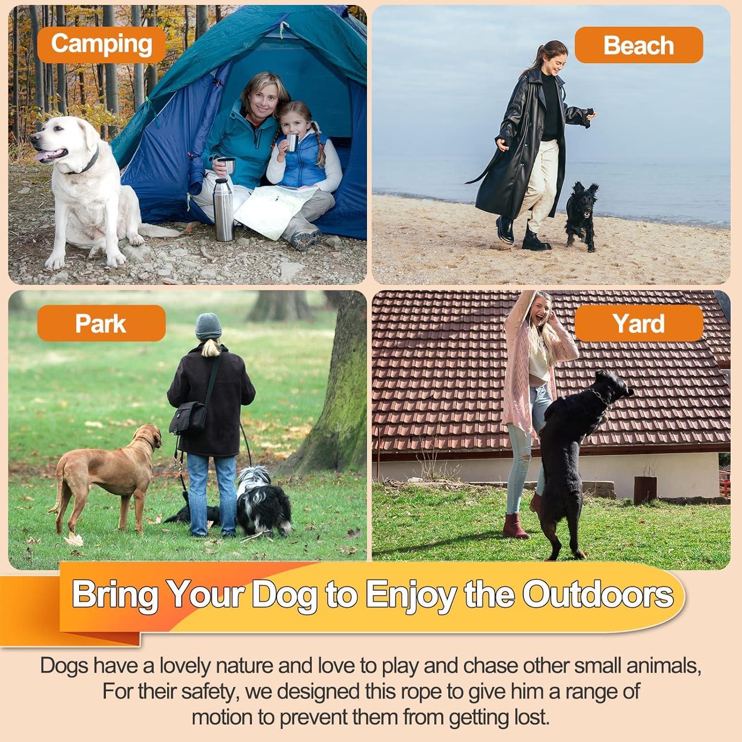 Mi Metty 100ft Dog Leash - Kausproof Tether for Large Dogs up to 253lbs |  Outdoor Dog Runner Orange - Perfect for Garden & Hiking | Buy Now with  Express International Delivery | GoSupps.com