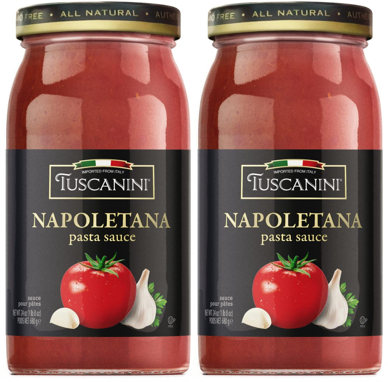 Tuscanini Napoletana Pasta Sauce 24.3oz 2-Pack - Authentic Italian Imported Tomato Sauce