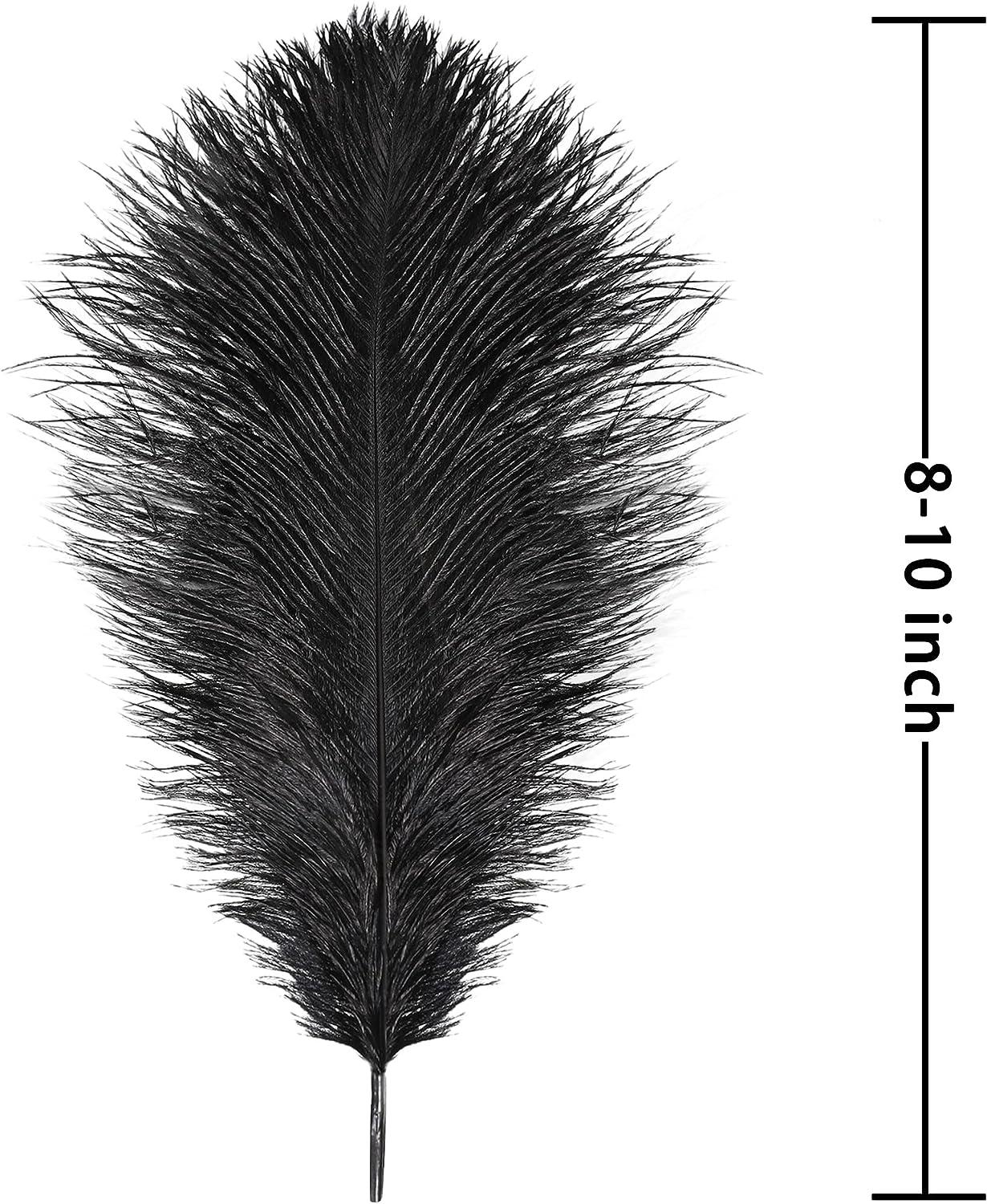 10 Pcs 45-50 cm/18-20 inch Black Wedding Ostrich Feathers Crafts