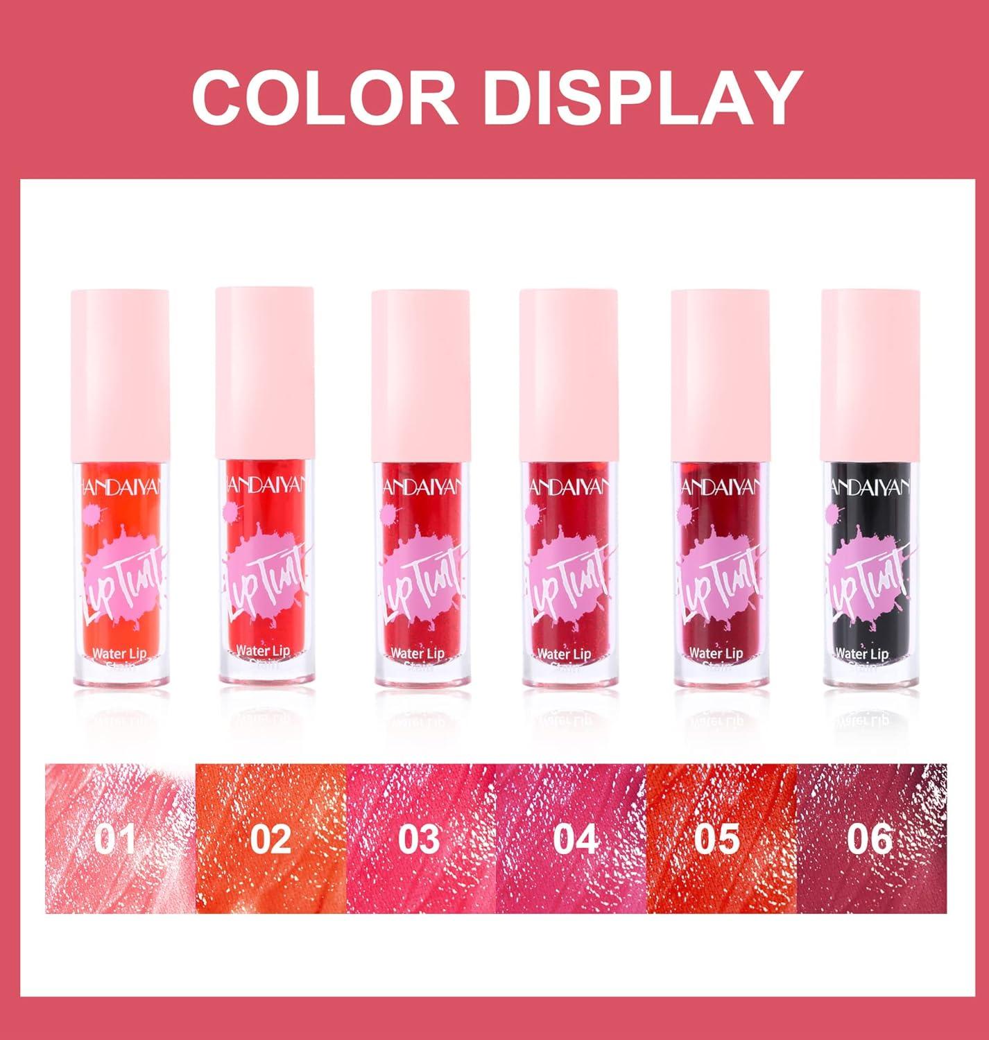 6 Colours Lip Stain Tint Set Mini Liquid Lipstick Waterproof Long