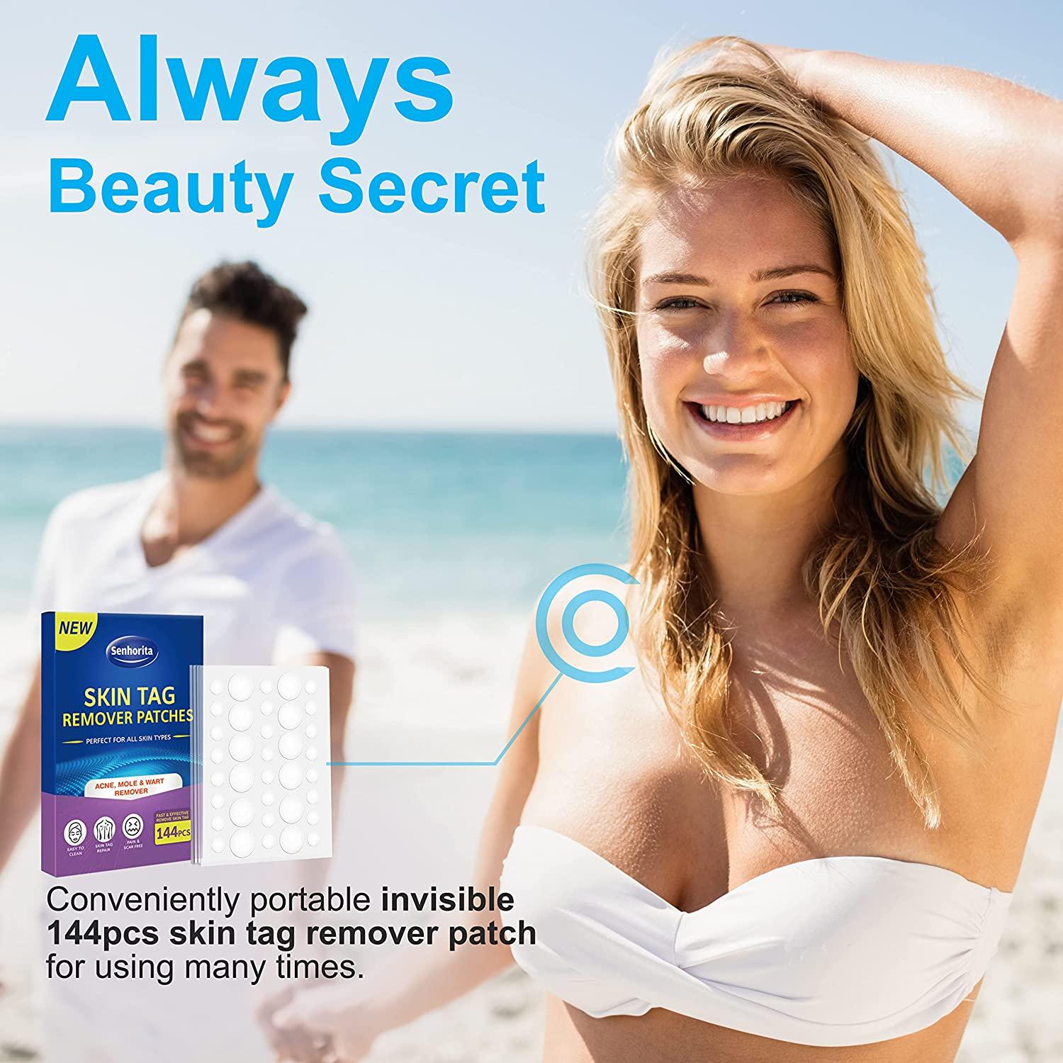 Skin Tag Remover Patches 144Pcs Safe & Painless Wart Removal for