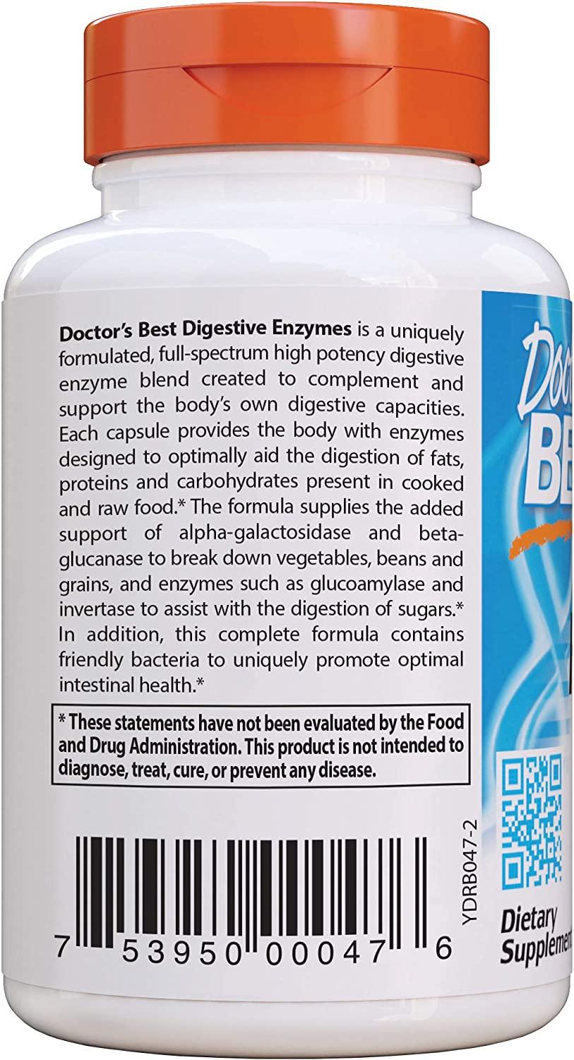 Doctor's Best Digestive Enzymes 90 Veggie Caps Supports Digestion