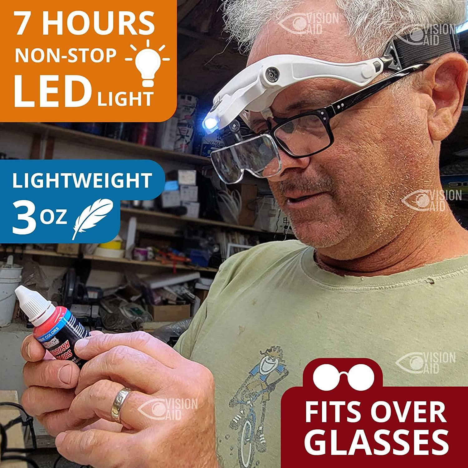Vision Aid Magnifying Glasses with Light for Close Work