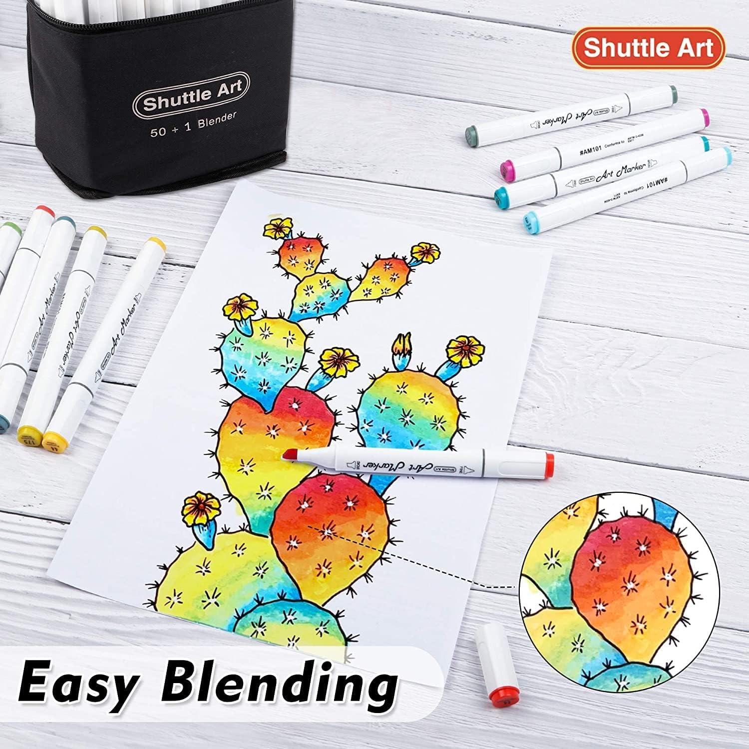 Alcohol Based Art Shuttle Markers Shuttle Art 51 Colors Dual Tip