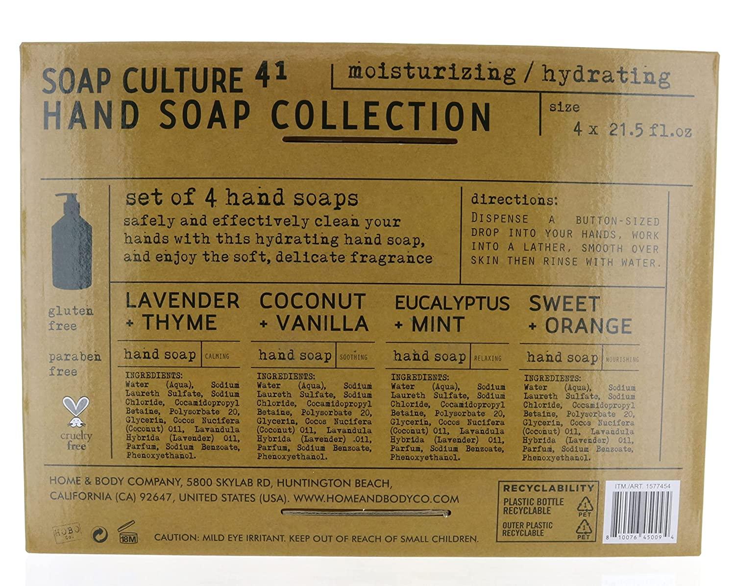 Soap Culture Hand Soap Collection Gift Set of 4 x 21.5 oz Bottles