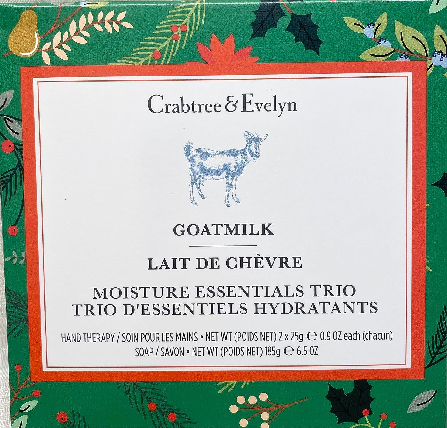 Crabtree & Evelyn Goatmilk Bar Soap and Hand Therapy Set 6.5 oz Soap