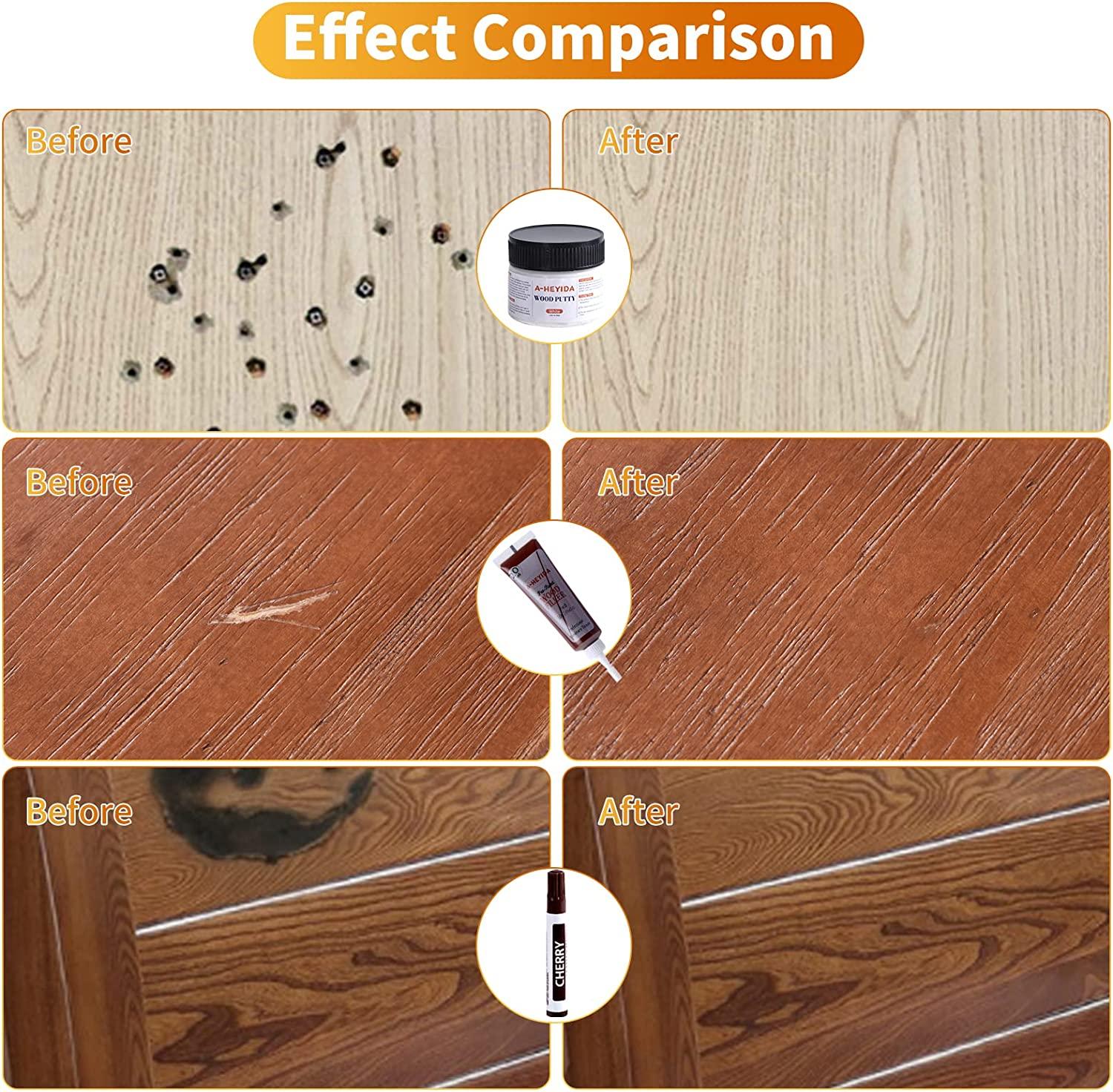  Wood Furniture Repair Marker Pen, Wood Furniture Scratch Repair  Touch Up Pen, Paint Fix Filler for Stains, Scratches, Wood Floors, Tables,  Desks(Black) : Health & Household