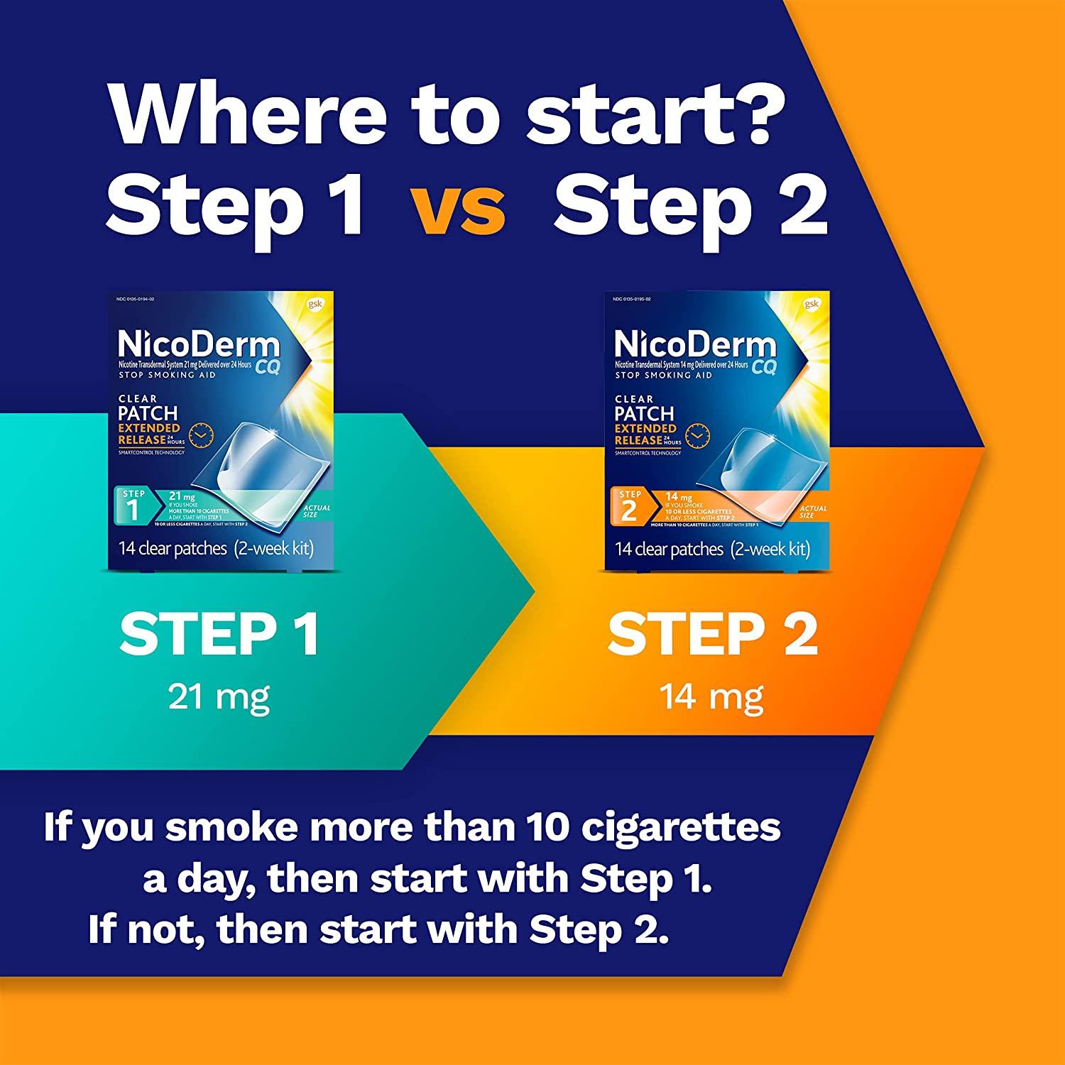 NicoDerm CQ 14mg Step 2 Nicotine Patches to Help Quit Smoking with