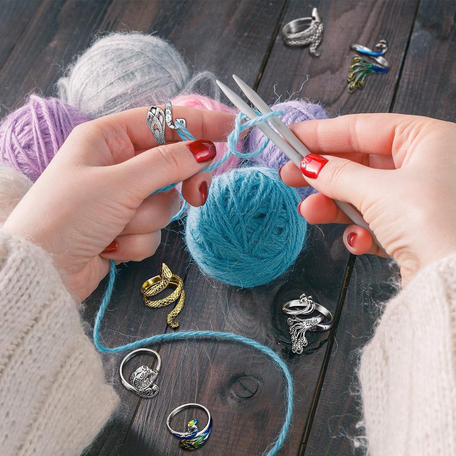8 Pieces Crochet Ring Crochet Loop Ring Crochet Ring for Finger