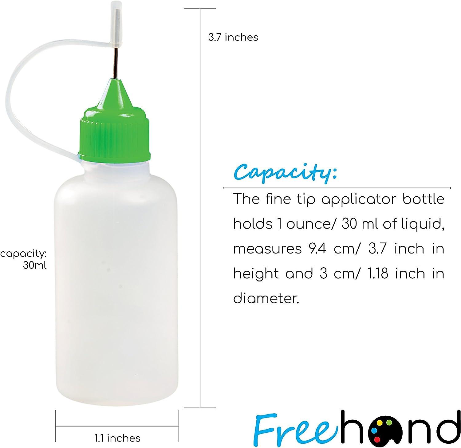 Precision Tip Applicator Bottle Four 1 Oz. Bottles and 12 Tips for  Multi-Purpose Use