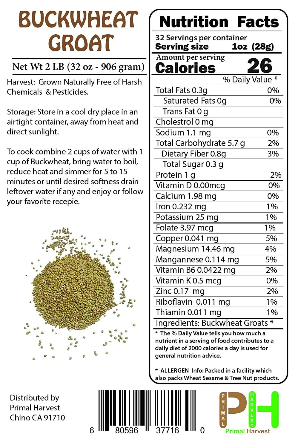 Buckwheat Groats Hulled NonGMO Raw Vegan Bulk 5LB (Pack of 1)