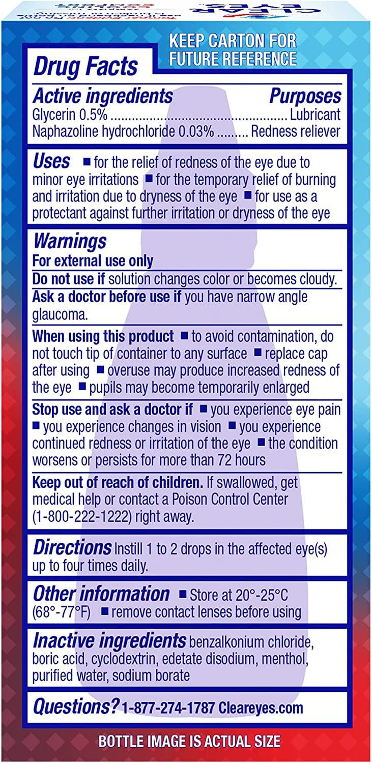 Clear Eyes Cooling Comfort Relief Eye Drops, 0.5 Fl Oz Redness Relief