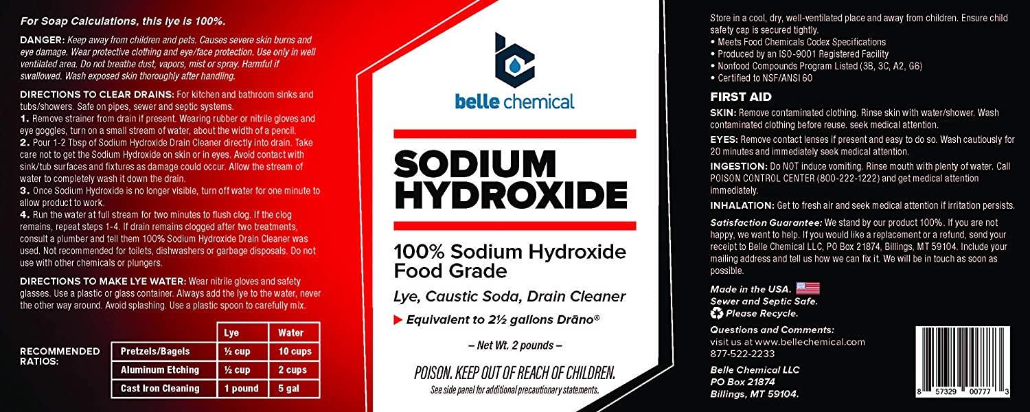 Sodium Hydroxide Pure Food Grade 2lb Jar Caustic Soda Lye Buy Now