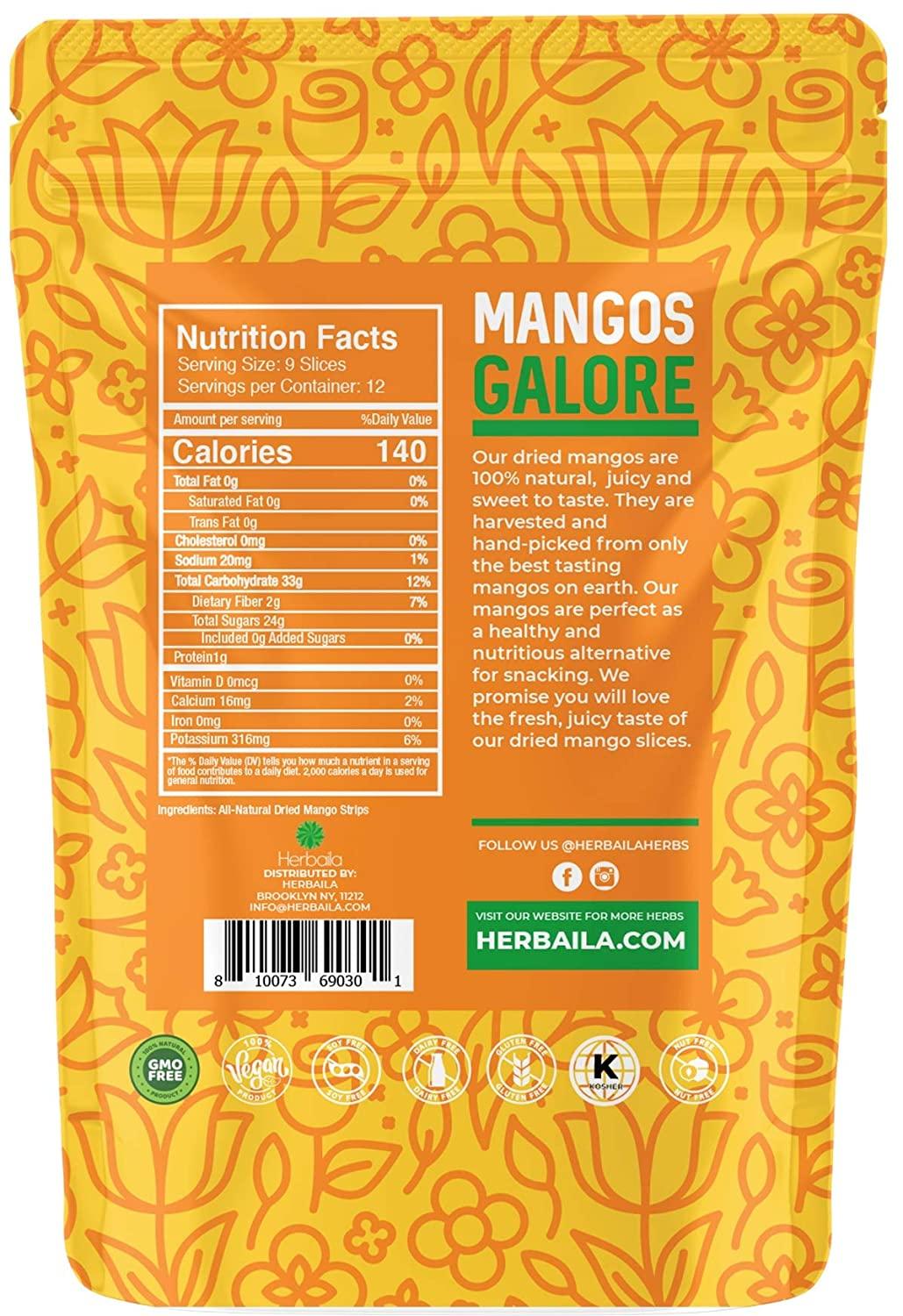 Organic African Dried Mango Slices Unsweetened, NonGMO, 16 oz