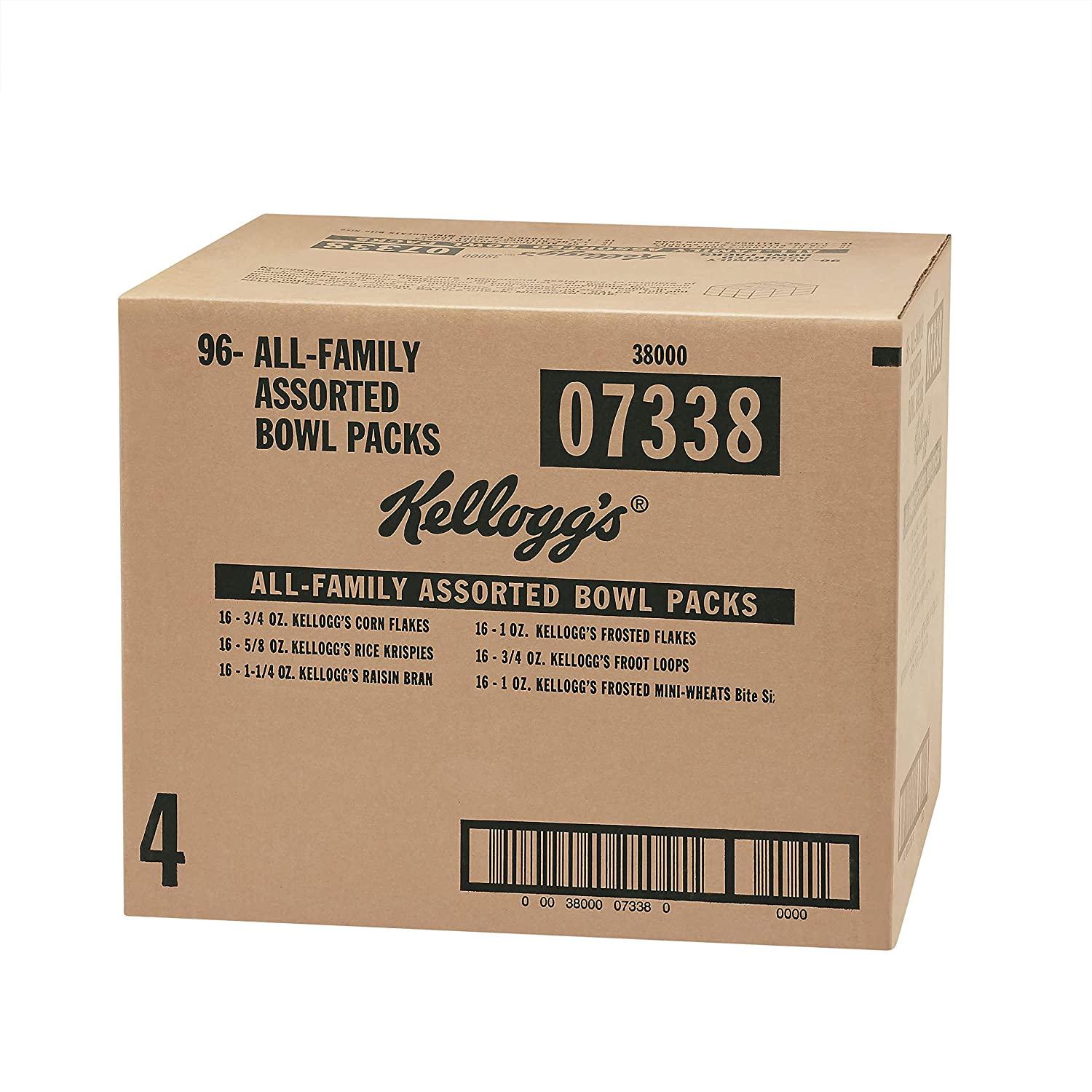 Kellogg's Favorite Cereal Bowl Pack Assortment - 96/Case