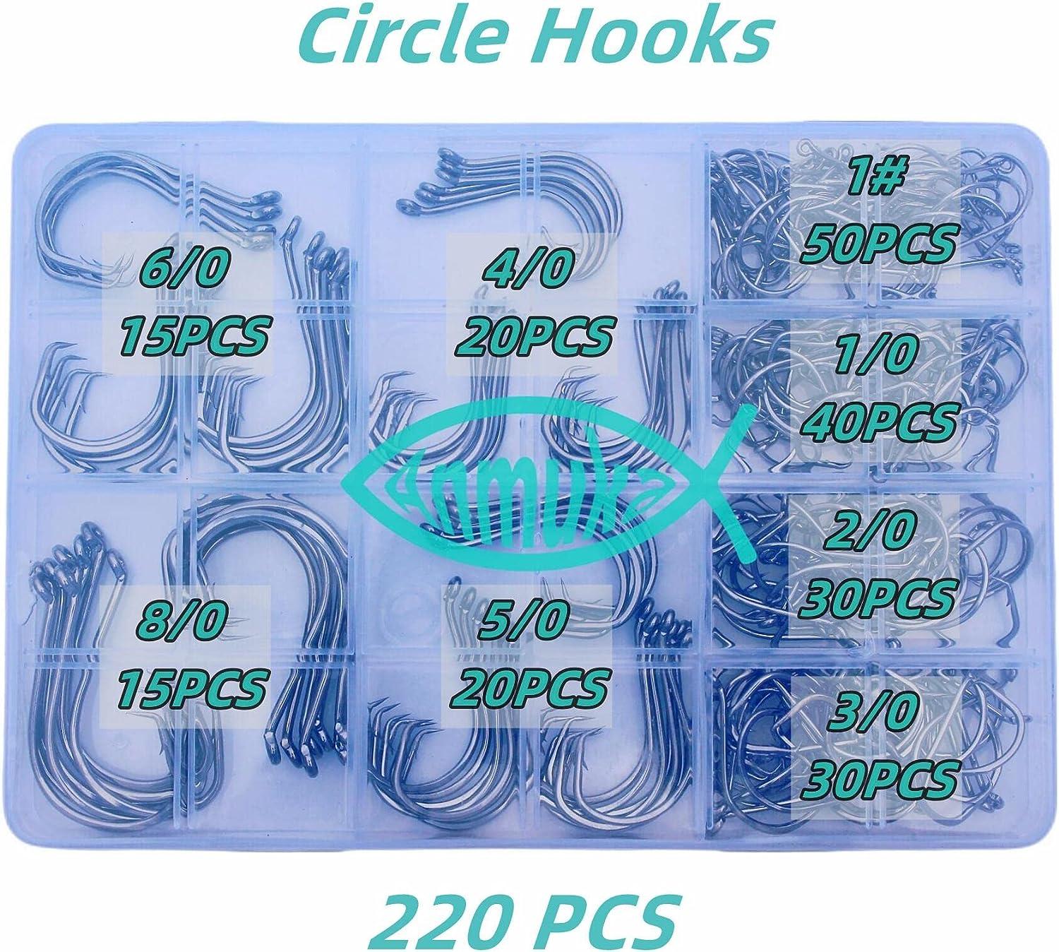 220-Piece Fishing Hooks Set | 2X Strong Circle Hooks for Freshwater &  Saltwater Fishing | Offset Octopus Catfish Hooks in Multiple Sizes | BLACK  Finish | Buy Now with Express International Delivery | GoSupps.com