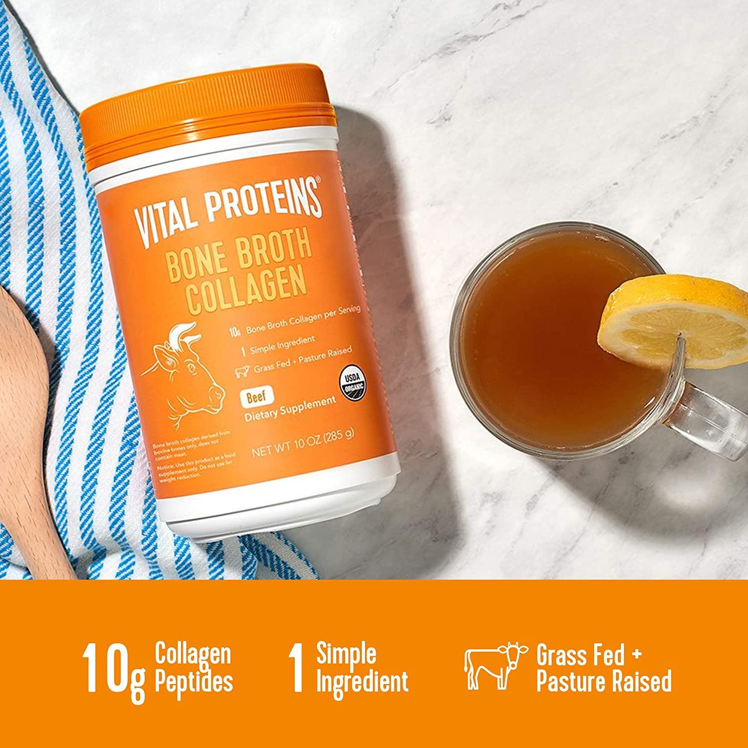 Vital Proteins USDA Organic Beef Bone Broth Collagen 10 OZ 10 Ounce