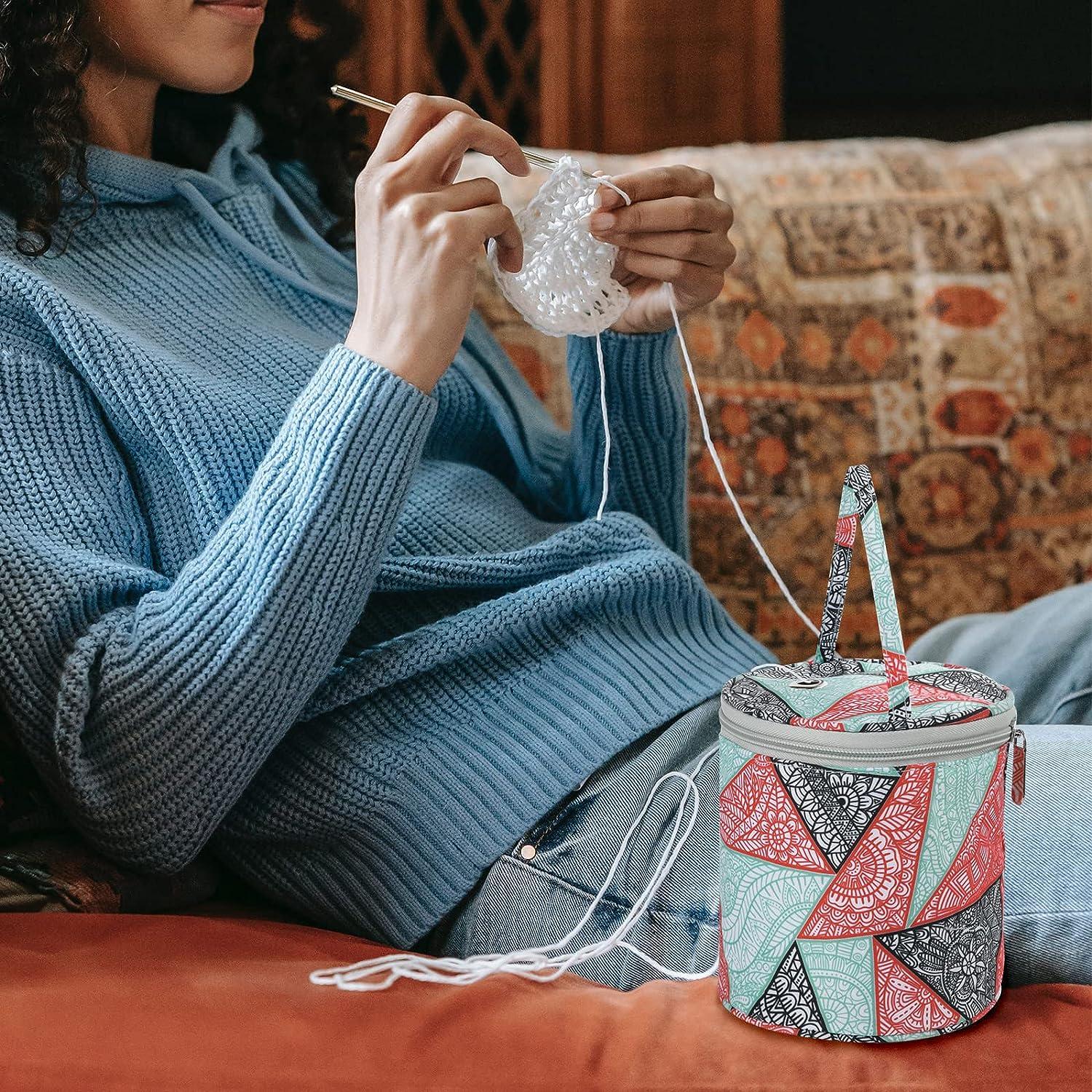 Round Knitting Wool Yarn Storage Bags Organizer Mini Knitting Bag