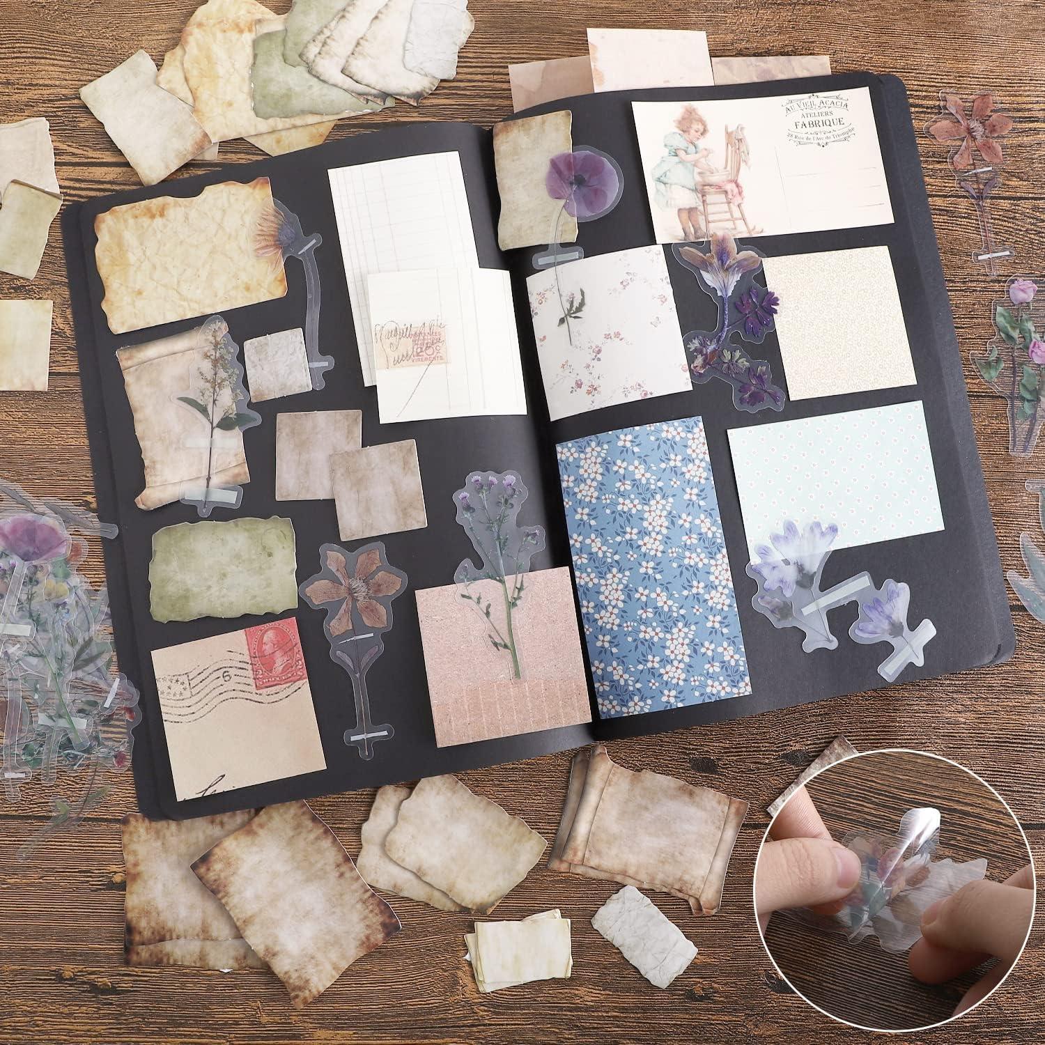 100 Pcs Retro Book Pages Collage Material Paper Junk Journal Planner  Scrapbooking Vintage Decorative Diy Craft Paper