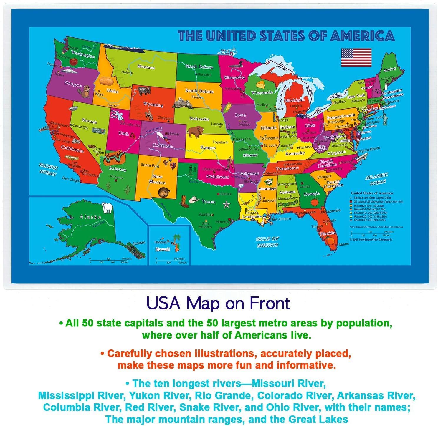 Natural Learning Children's Placemat (2 Placemats USA/Europe Centered